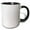 Black/White, variant on 3drose, Grey Silver and White French Floral Fancy Damask Pattern - Classic Classy Elegant and Stylish Gray, 11oz Two-tone Green Mug