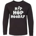 thumbnail image 3 of Inktastic Easter Hip Hop Hooray with Eggs and Carrot Long Sleeve Youth T-Shirt, 3 of 5