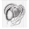 thumbnail image 3 of Ambesonne Octopus Shower Curtain, Sea Animal Living in Shell, 69"Wx84"L, White Charcoal Grey, 3 of 3