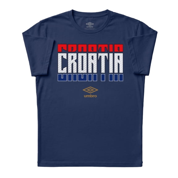 Umbro Men's Croatia Stacked Soccer T Shirt (New Navy, S-XXXL)