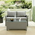 thumbnail image 3 of Crosley Bradenton 2 Piece Wicker Patio Sofa Set in Gray, 3 of 7