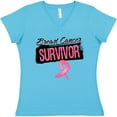 thumbnail image 3 of Inktastic Cool Breast Cancer Survivor Women's V-Neck T-Shirt, 3 of 5