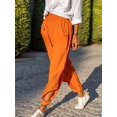 thumbnail image 2 of Pantalones bombachos de retazos para mujer, ropa de estar por casa de cintura elástica lisa con bolsillo, holgados, a la moda, ropa de calle de verano, envío directo, 2 of 4