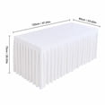 thumbnail image 3 of 4FT Rectangular Pleated Skirt Tablecloth for 120x60x75cm Tables, Wrinkle-Resistant Polyester Table Cover with Elegant Ruffled Drop, Professional Banquet & Event Decor, 3 of 6