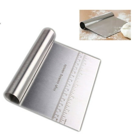 INTBUYING Stainless Steel durable Pizza Dough Scraper Cutter Flour Pastry Cake