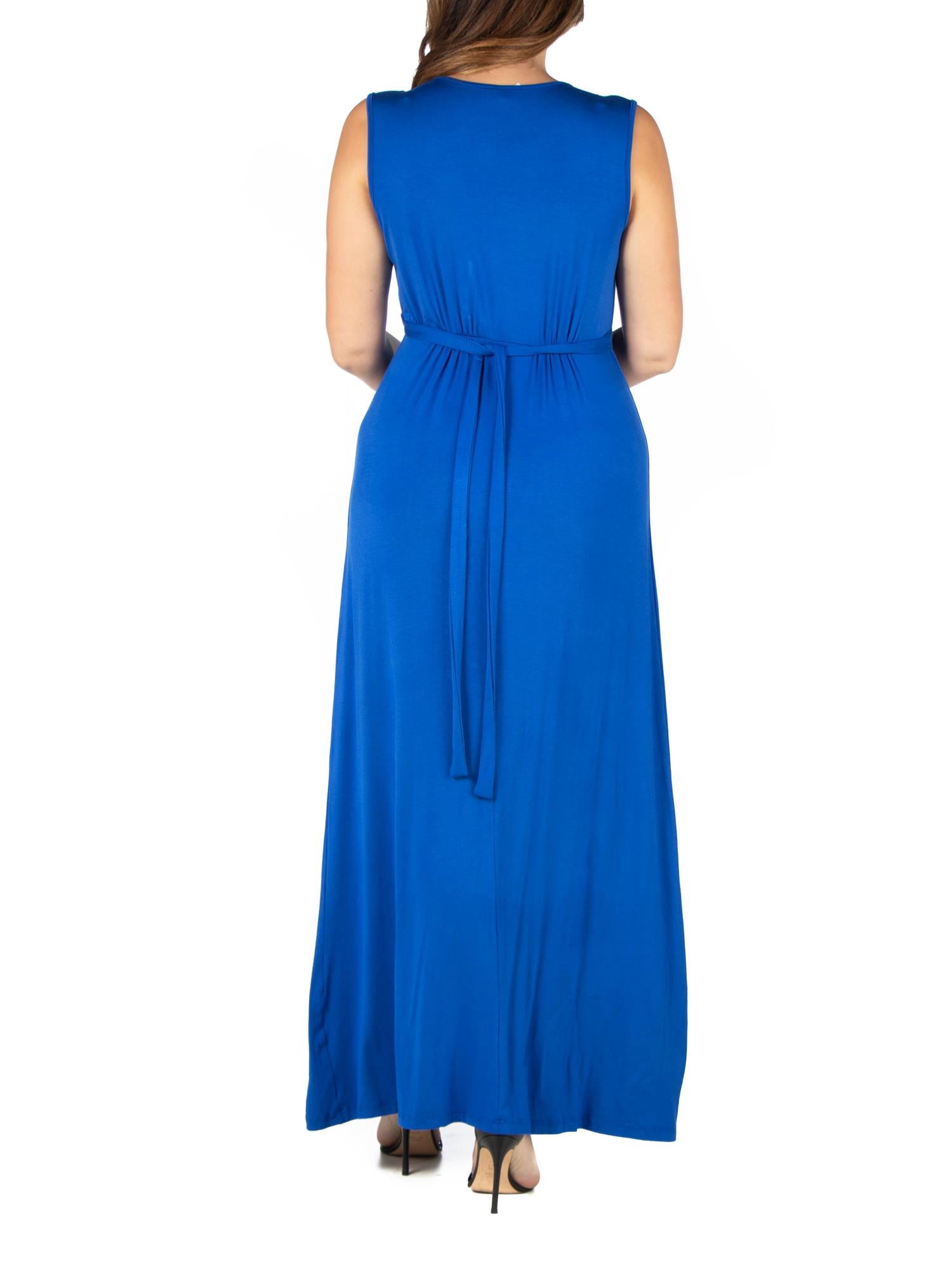 24/7 Comfort Apparel Women's Plus Size Sleeveless Empire Waist Maxi Dress