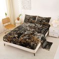 thumbnail image 2 of Castle Fairy Teens Watercolor Bear Deer Bed Sheets 4-Piece,Jungle Autumn Branches Leaves Full Size Sheets,Taupe Brown Cream,1 Fitted Sheet, 1 Flat Sheet and 2 Pillowcases, 2 of 6