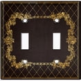 thumbnail image 2 of Metal Light Switch Plate Outlet Cover (French Victorian Frame - Double Toggle), 2 of 2