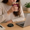 thumbnail image 4 of VeZee 12 Oz Disposable Heaven Poly Paper Durable Hot Cup with White Hinged Tab Lids For Hot/Cold Drink, Coffee Cups, Tea, Cocoa, Travel, Hot Chocolate, Chai, Latte & Hot Soup| 50CT, 4 of 4