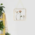 thumbnail image 3 of Brass Glass Hanging Picture Frame Modern Decor Pressed Flowers Photo Frame 80x80mm, 3 of 10