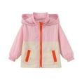 thumbnail image 2 of Ashirexll Fall Jackets, Jacket for Girls, Casual Lightweight Hooded Patchwork Color Coats for Children Zipper Girls Coat, 2 of 7