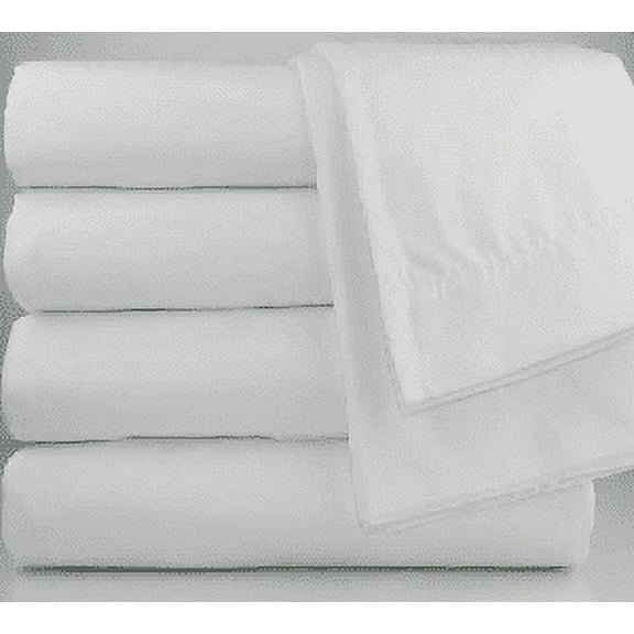 Towels N More 6 Pack Full Flat 81x108 White Hotel / SPA Bedsheets 200 Thread Count