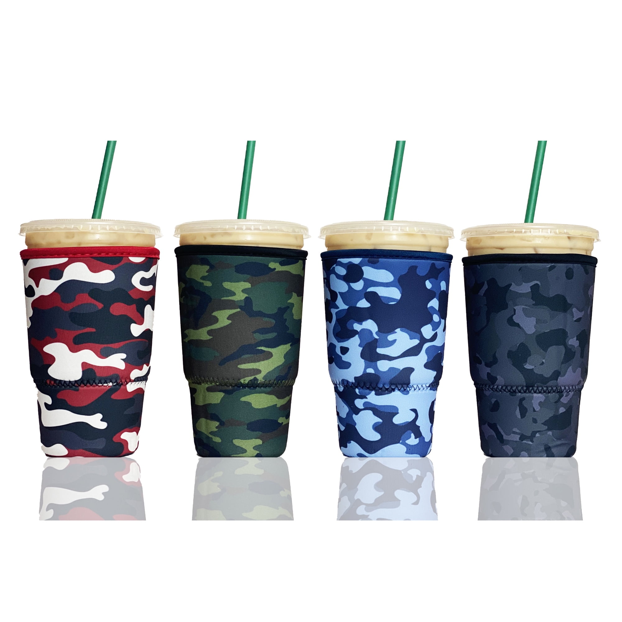 AUEKLLW 3-Pack Reusable Neoprene Coffee Sleeves – Fits 16-32oz Cups, Cute Black Leopard Print 7 thumbnail image