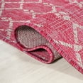 thumbnail image 3 of JONATHAN Y SMB108Q-5R Ourika Moroccan Geometric Textured Weave Fuchsia/Light Gray 5' Round Indoor/Outdoor Area Rug, Pet Friendly, Stain Resistant, Easy to Clean, for Patio, Living Room, Bedroom, 3 of 8