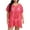 Watermelon Red, variant on Tqyyweavej Plus Size Beach Cover Up for Women Lace Sheer Short Sleeve Dresses Solid Color Loose V Neck Bathing Suit Coverups XL-4XL