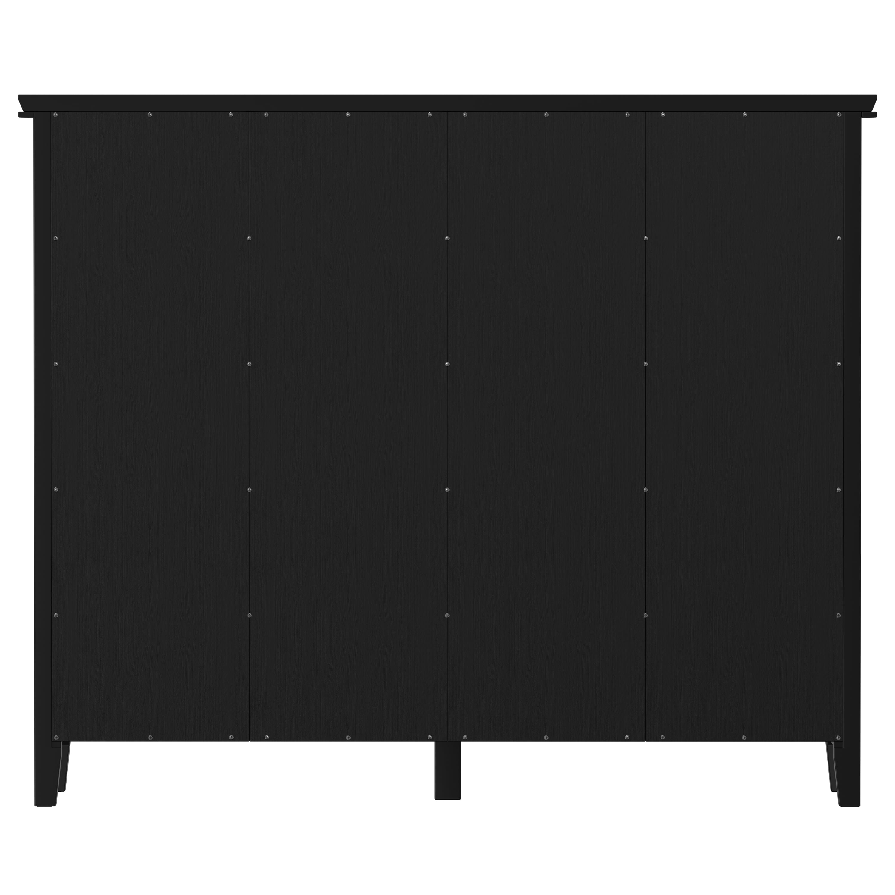 Simpli Home Artisan 48 inch x 57 inch Solid Wood Transitional 12 Cube Storage in Black