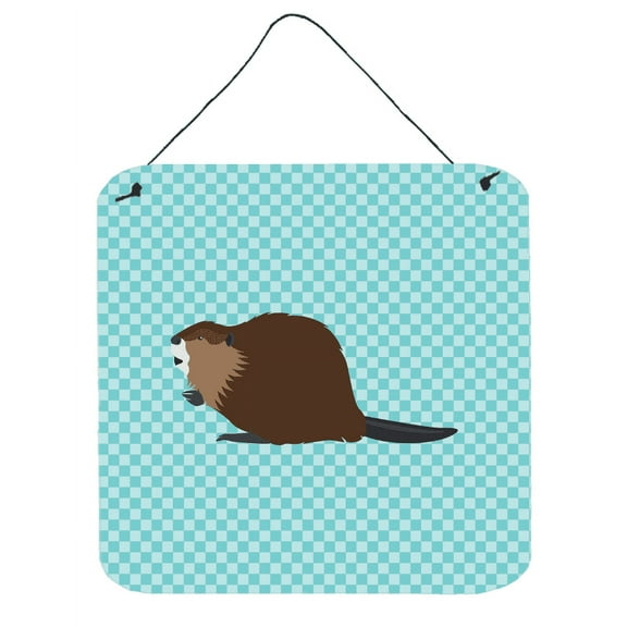 Carolines Treasures BB8047DS66 Eurasian Beaver Blue Check Wall or Door Hanging Prints, 6 x 6 in.