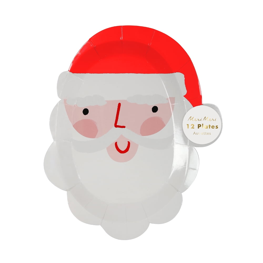 Meri Meri Santa Plates, 12ct