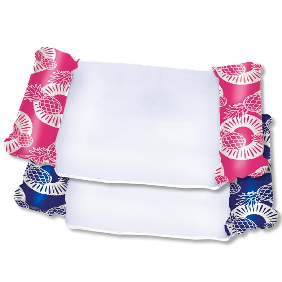 Hamaca de piscina Aqua LEISURE Waterlife 4 en 1, paquete de 2 unidades, azul marino/rosa