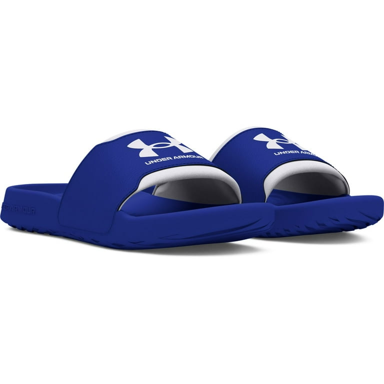 Blue under armour slides outlet