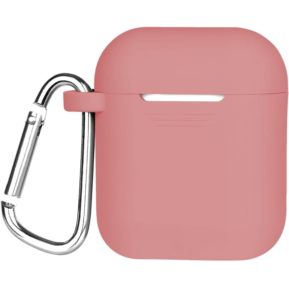 Airpods Pink Silicone Soft Case w/Caribiner by GEMS