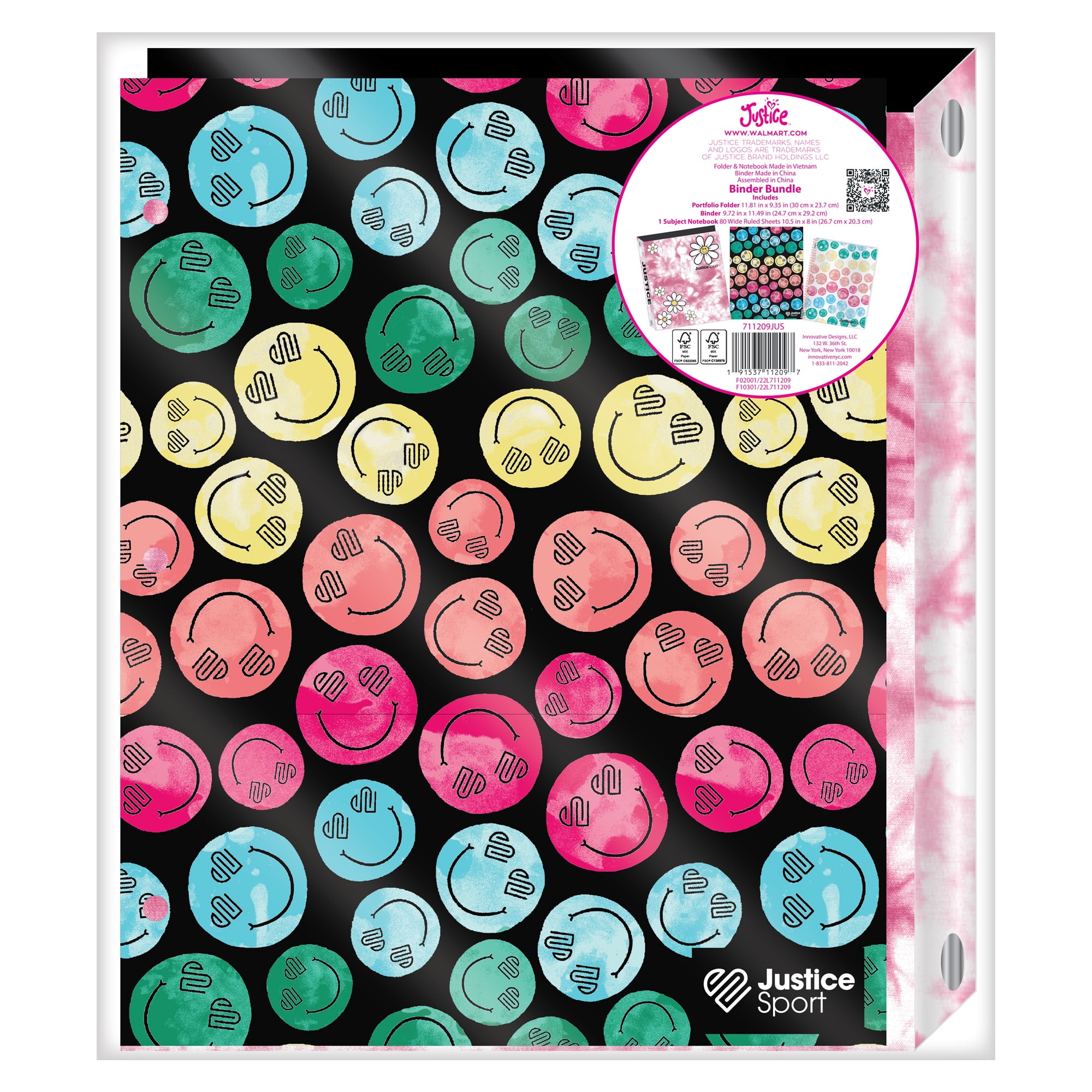 Justice Groovy Vibes Binder Bundle, 3 Pieces