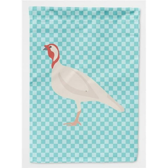 Caroline's Treasures BB8163GF Beltsville Small White Turkey Hen Blue Check Flag Garden Size , Small, multicolor