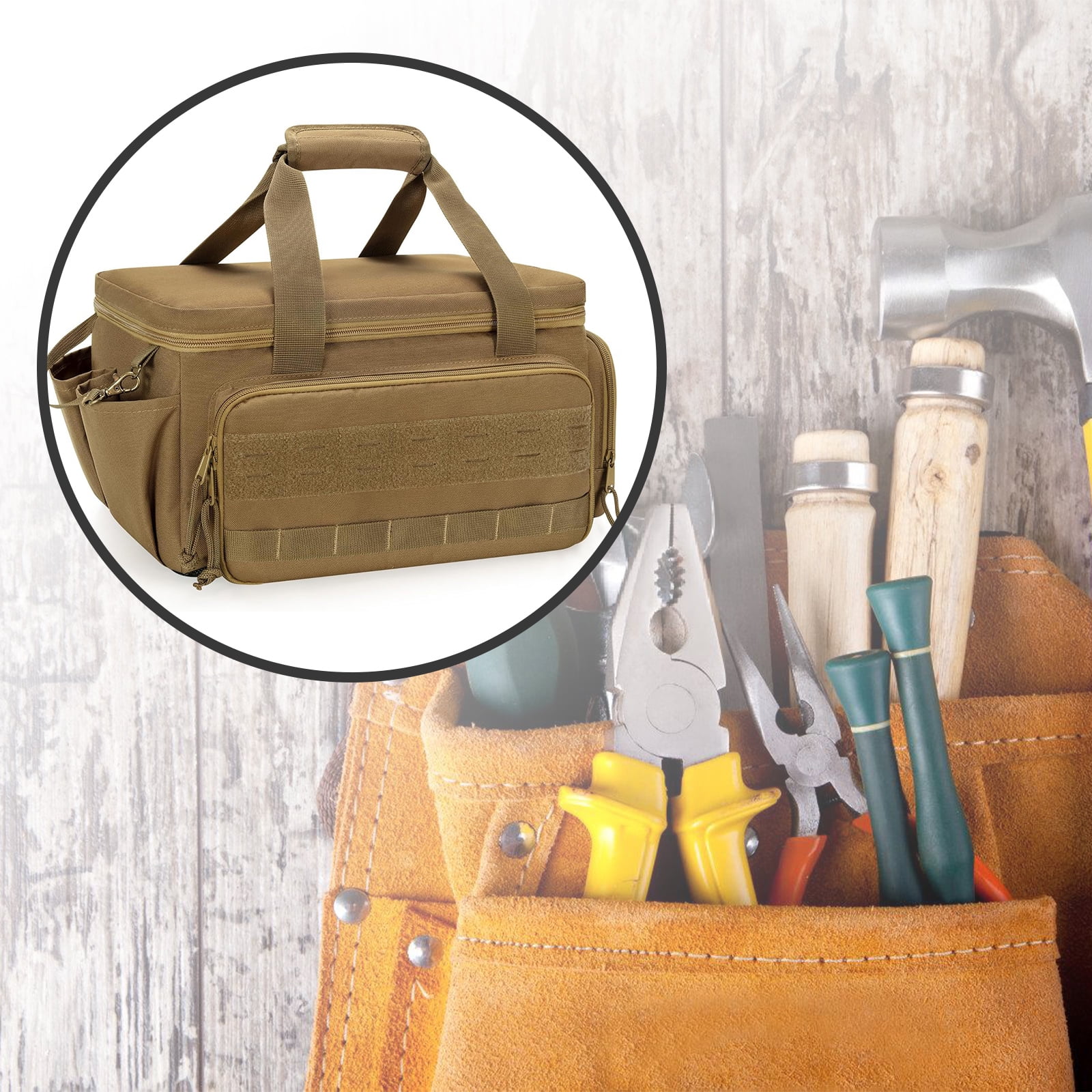 Convenient Tool Carriers with Stable Construction Work Bag Suitable for Electricians Mechanics and Maintenance Workers