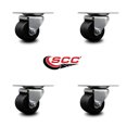 thumbnail image 2 of Low Profile Polyolefin 2 Inch Wheel Top Plate Swivel Caster Set SCC, 2 of 2