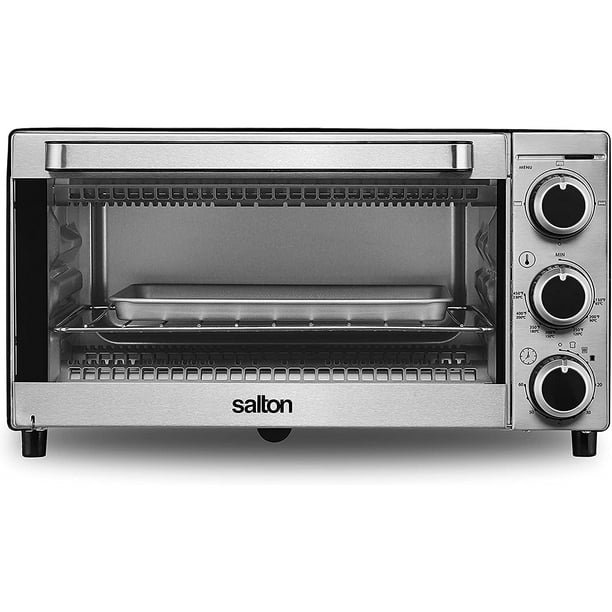 Salton - Toaster Oven and Air Fryer, 6 Slice Capacity, 6 Cooking Functions,  Accessories Included