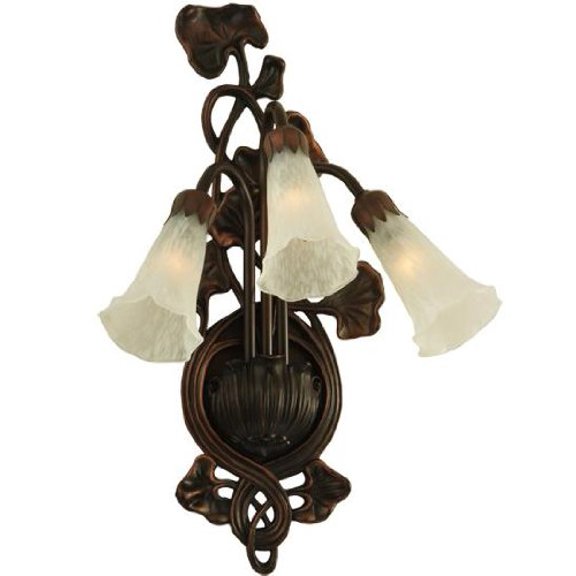 Meyda 10.5"W White Pond Lily 3 LT Wall Sconce