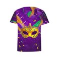 thumbnail image 4 of RKSTN Women's Oversized Mardi Gras T Shirts Crewneck Funny Carnival Graphic Printed Short Sleeve Shirts Tops Womens Casual Summer Plus Size Round Neck Loose Fits Comfy Holiday Tee Shirts, 4 of 5