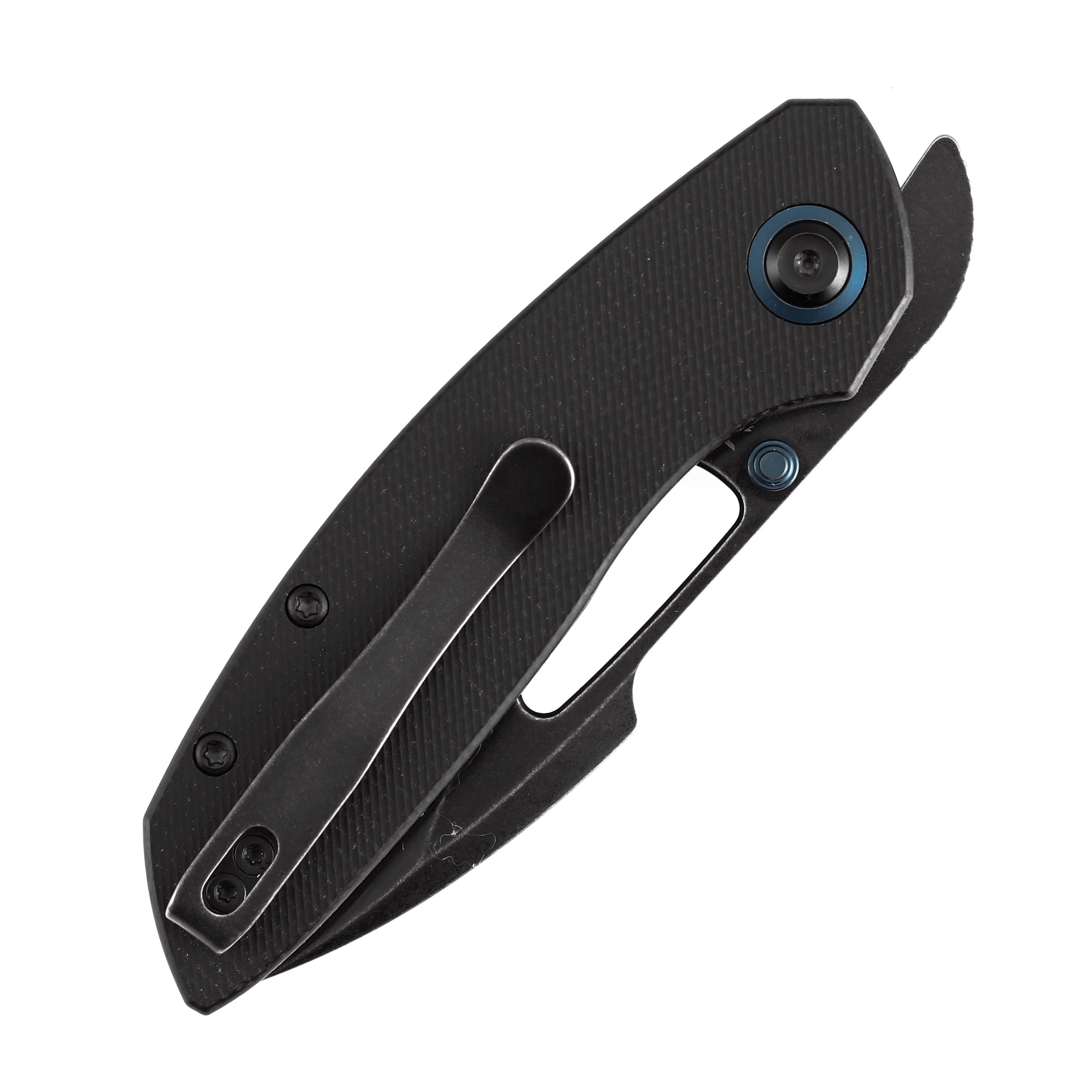 Tenable Link Folding Knife 3.0" Blackwash 14C28N Blade Black Micarta Handle B1068A4