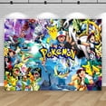 thumbnail image 5 of Banner de feliz cumpleaños, telón de fondo grande de Pokémon, decoración de Pikachu para niños, baby shower, monstruo de bolsillo, accesorios de fondo de anime, póster, 5 of 5