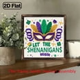 thumbnail image 5 of Let the Shenanigans Begin Framed Wood Sign - Vintage Wall Hanging Decor for St Patrick'S Day, Irish Themed Home Kitchen Accent, 8x8 Inch, Colorful Feather Mask Design, Perfect for Bedroom, 5 of 9
