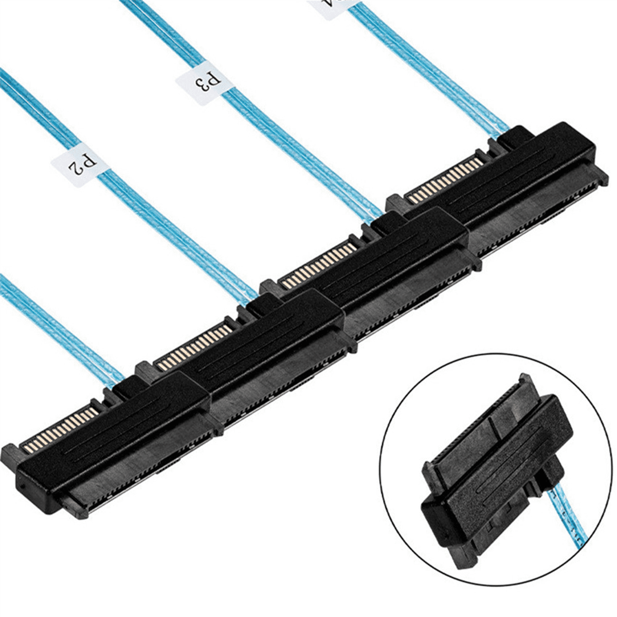 2X Mini Sas Sff-8087 to 4 Sff-8482 Server Array Card Hard Drive Data Cable Sata Power Cable 0.5m,2 x Mini Sas Sff-8087 To 4 Sff-8482 Cable