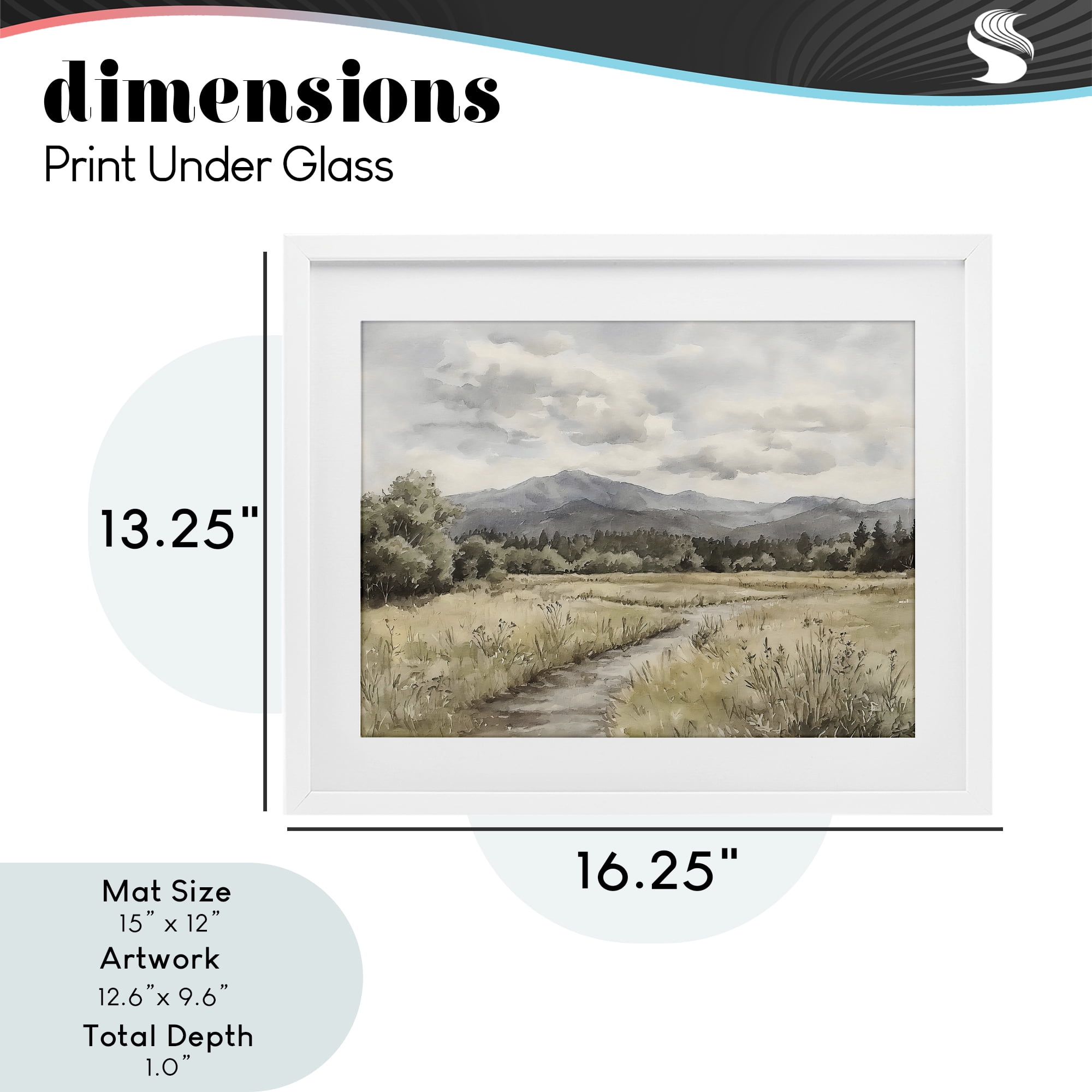 Stupell Industries Muted Pathway to Mountains White Framed Print Under Glass, design by Riley B