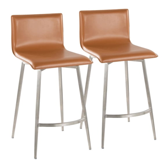 LumiSource Mara Upholstered 26" Fixed-Height Counter Stool - Set of 2
