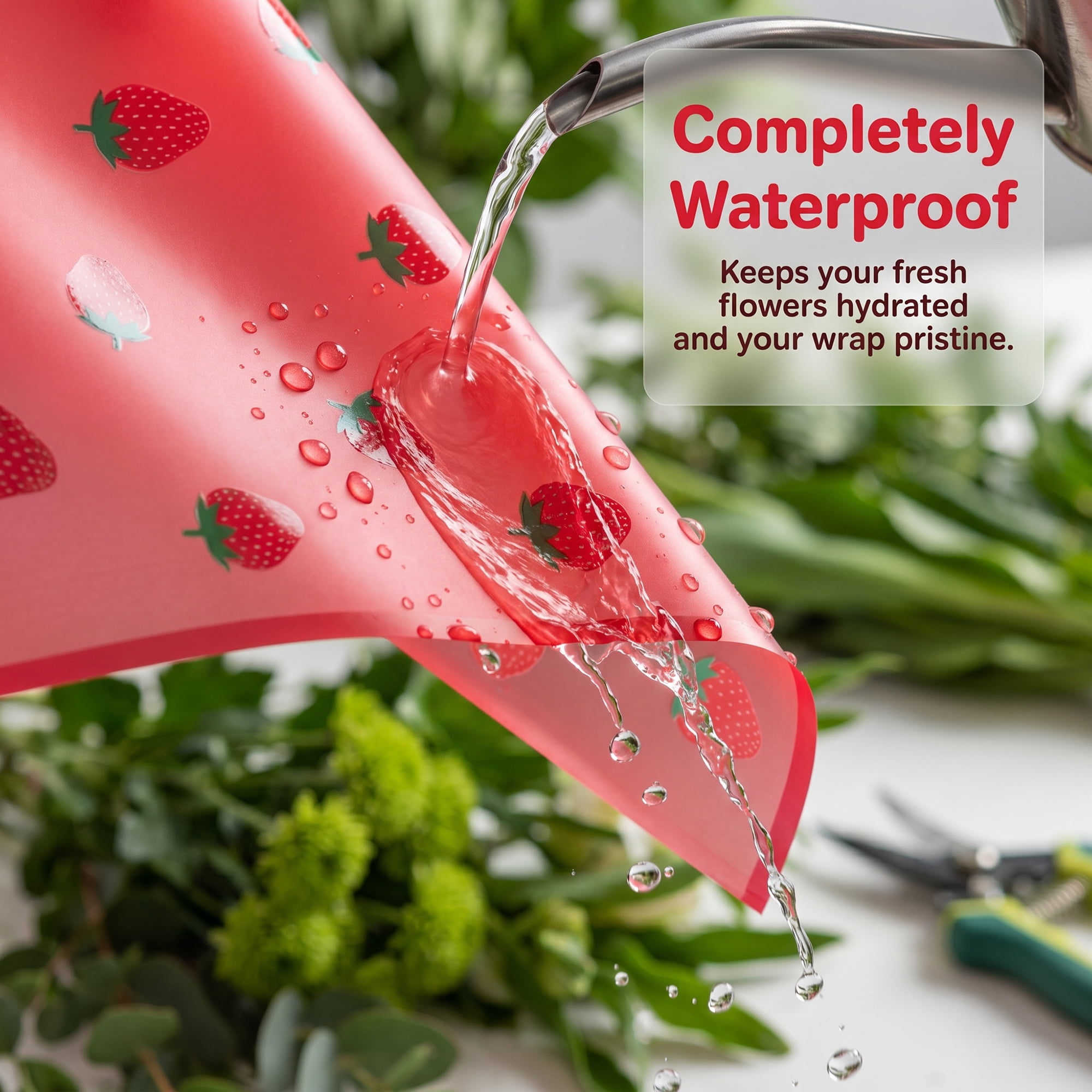 Unique Bargains Strawberry Gift Wrapping Paper Sheets for Floral Gifts Red 22.4"x 22.4"