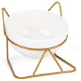 thumbnail image 1 of Cuencos para gatos, cuencos de cerámica para mascotas con soporte elevado inclinado de 15 para comida y agua, comedero para platos para gatos antivómitos, perfecto para cachorros y perros pe, 1 of 5