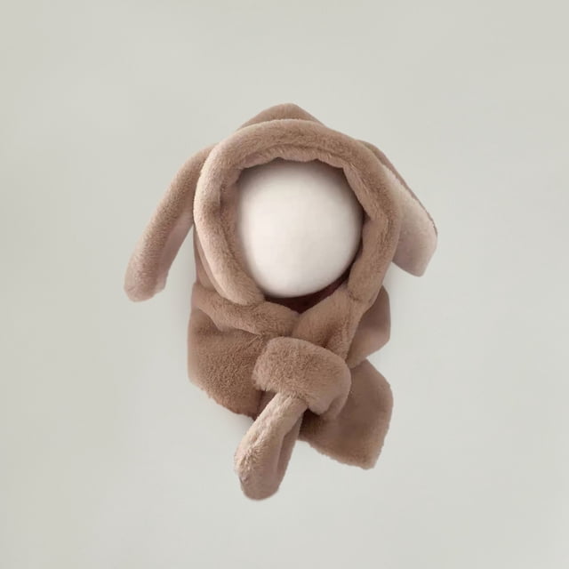 Conjunto de gorro y bufanda de invierno para bebé, cálido y con orejeras de oso