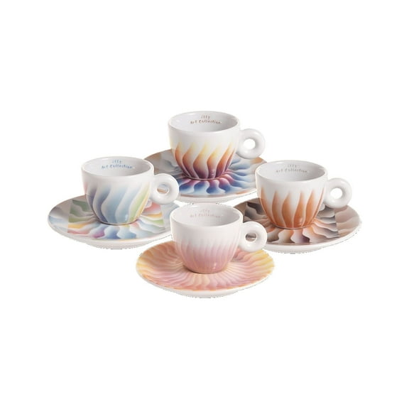 Judy Chicago illy Art Collection - Set of 4 Espresso Cups and Saucers
