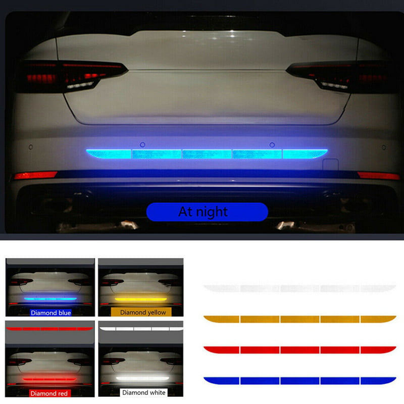 2x Warning Strip Tape Car Bumper Reflector Stickers Decals Safety Accessories
