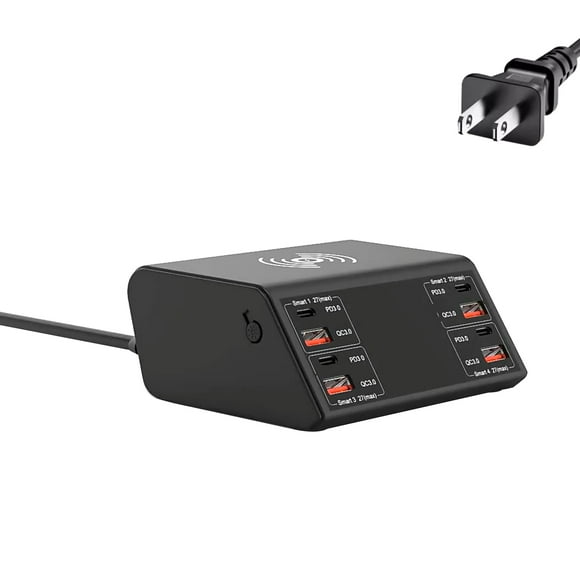 GUYUTING Chargeur de Bureau Tout-en-un pour Bureau Supportant Plusieurs Appareils Simultanément Sortie 100W