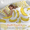 thumbnail image 4 of 3 Piece Yellow Banana Duvet Cover Set Full Size, Microfiber Comforter/Quilt Cover with Corner Ties and 2 Pillowcases, Summer Tropical Fruits Watercolor All Season Soft Bedding with Zipper Closure, 4 of 8