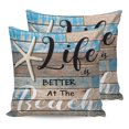 thumbnail image 7 of Outdoor Throw Pillow Cover Beach Life with Starfish Waterproof Cushion Covers 2 Pack Vintage Wooden Plank Pillow Cases Home Decoration for Patio Garden Couch Sofa, 7 of 7