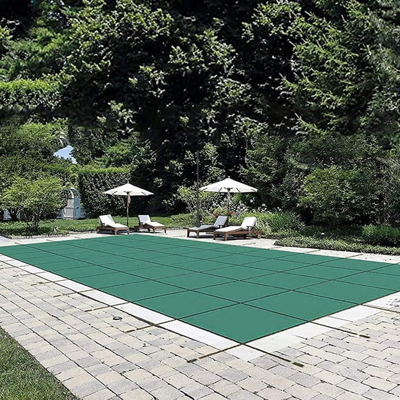 Cubierta de seguridad para piscina VEVOR rectangular de malla verde de 18 pies x 36 pies