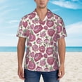 thumbnail image 2 of Fuzoiu Rose Flowers Print Hawaiian Shirt for Men, Summer Beach Casual Short Sleeve Button Down Shirts, Men’s Beach Summer Shirts with Pocket,X-Large, 2 of 7