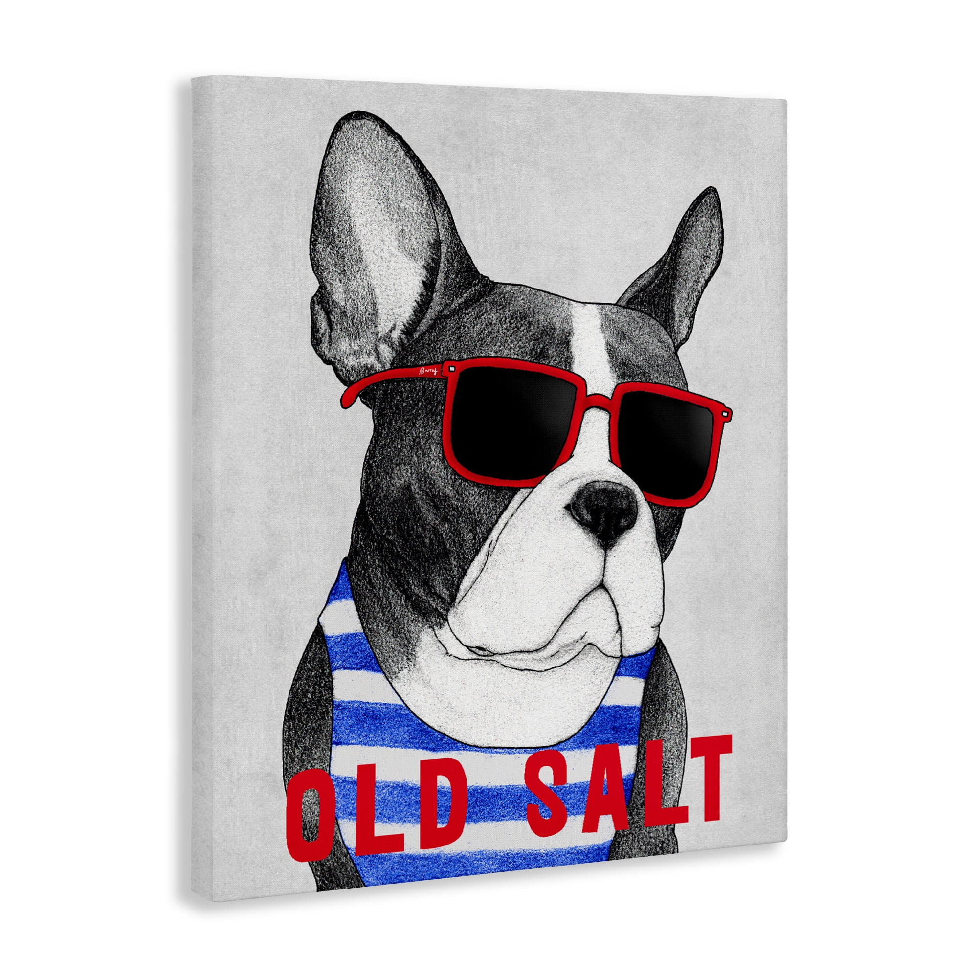 Stupell Industries Old Salt Summer Frenchie Canvas Wall Art, design by Barruff