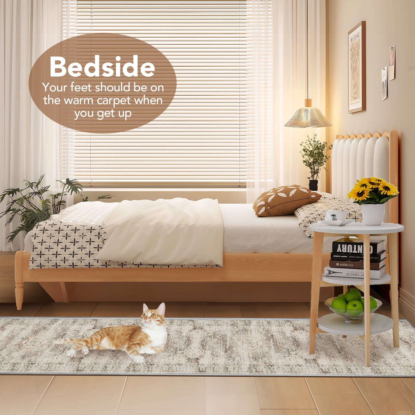 Washable Runner Rugs for Hallways 2x10 Non-Slip Runners for Entrance Low Pile Beige